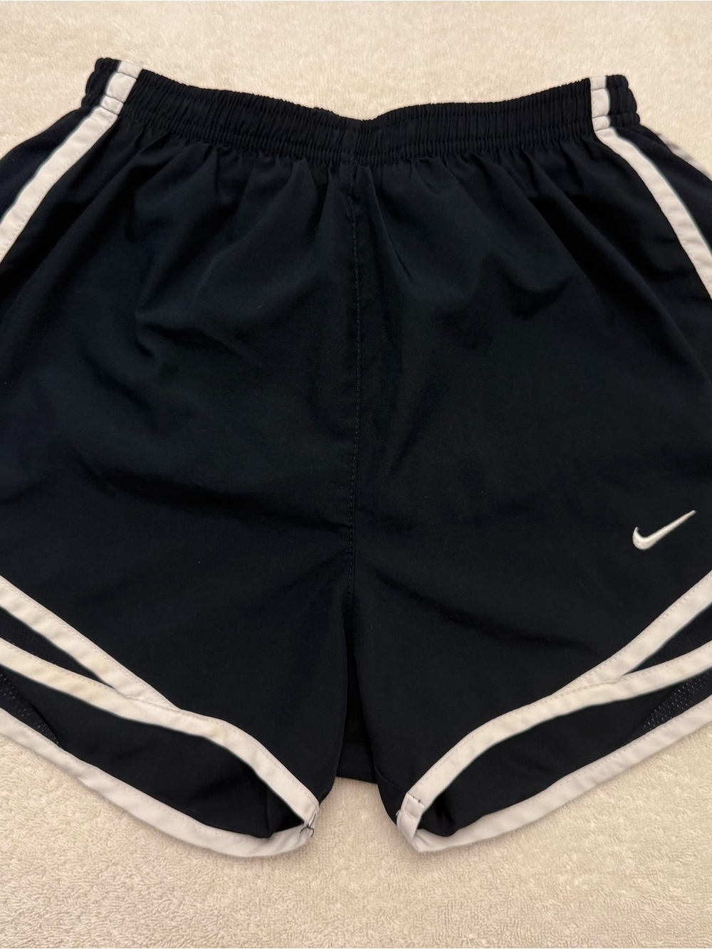 Nike Women’s Black Athletic Shorts with White Piping
